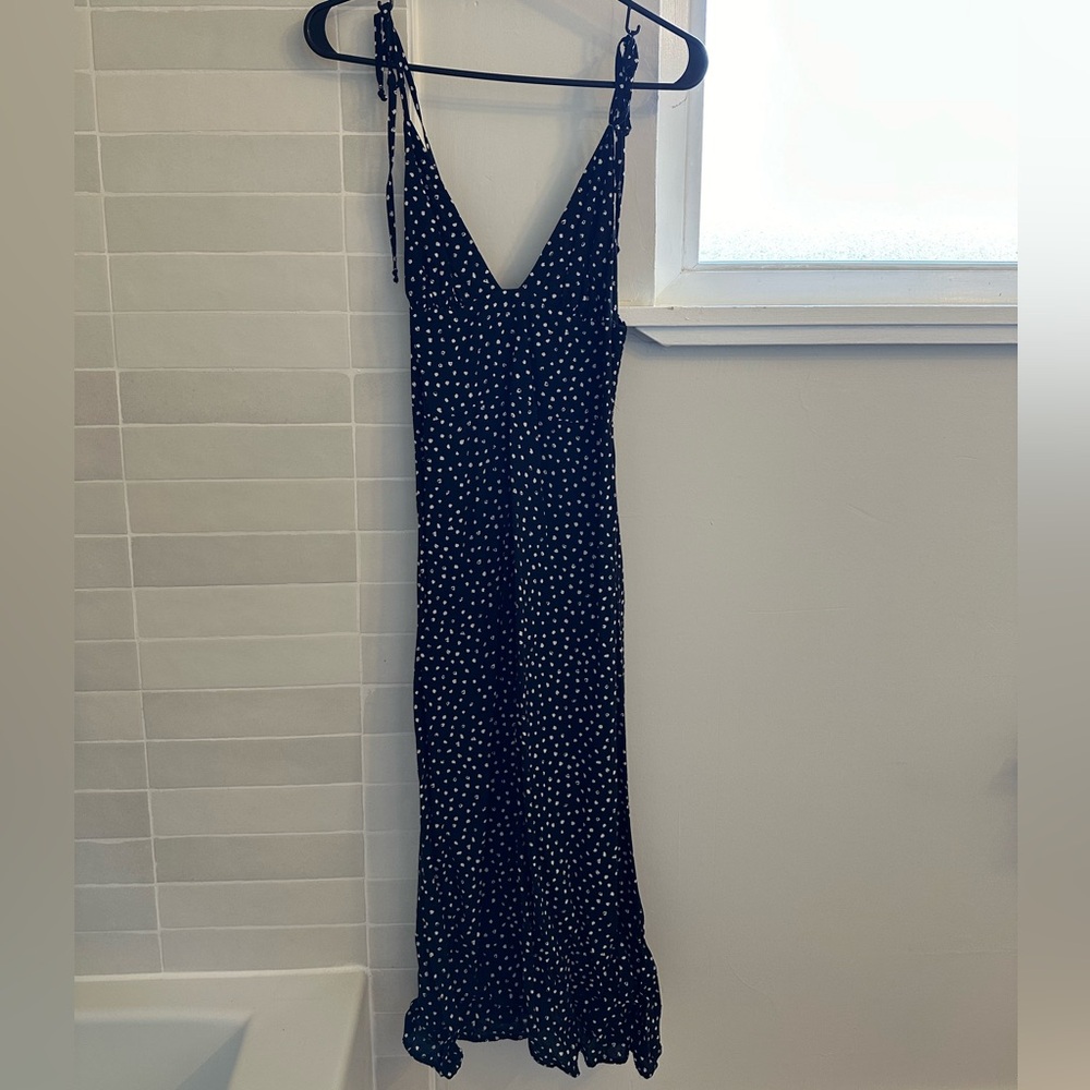 Black and white polkadot slip dress